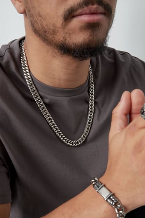 Men's chain necklace - Silver Color color h5 Picture3
